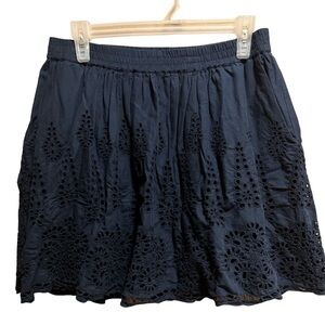 Two by Vince Camuto Navy Blue Eyelet skirt